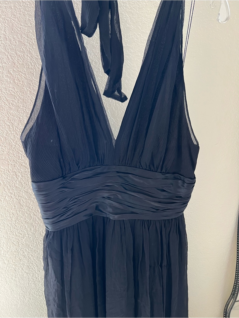 Vintage Maggy London Halter Neck Black 100% Silk Cocktail Dress Formal